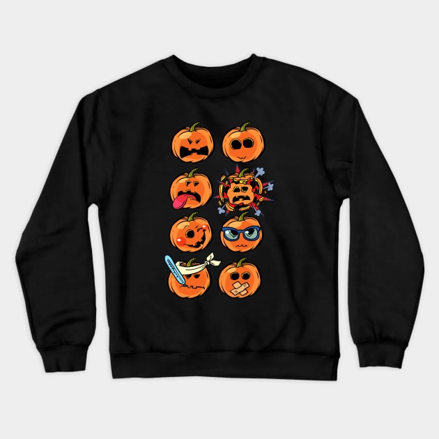 Halloween emojis Crewneck Sweatshirt by Roadkill Creations